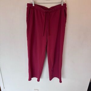 Auden Red Fleece wide leg sweatpants size large